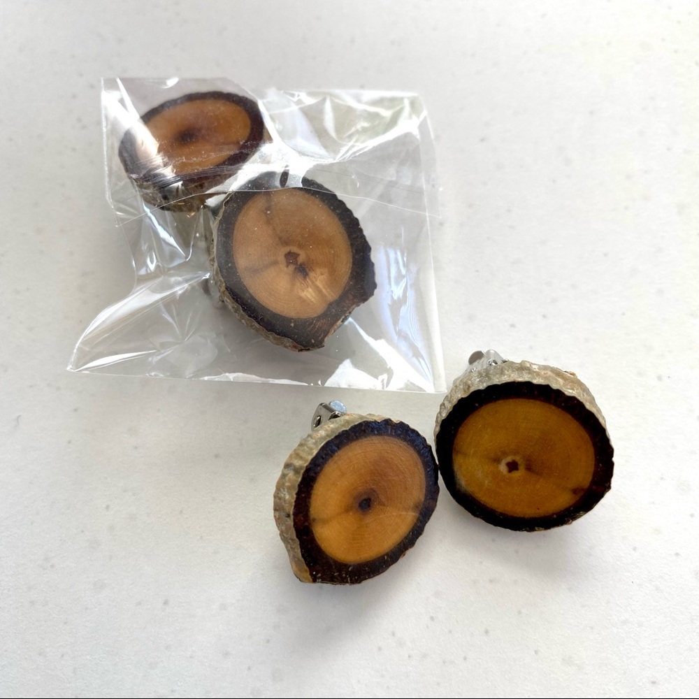 Utah Aspen Wood Clip-on earrings